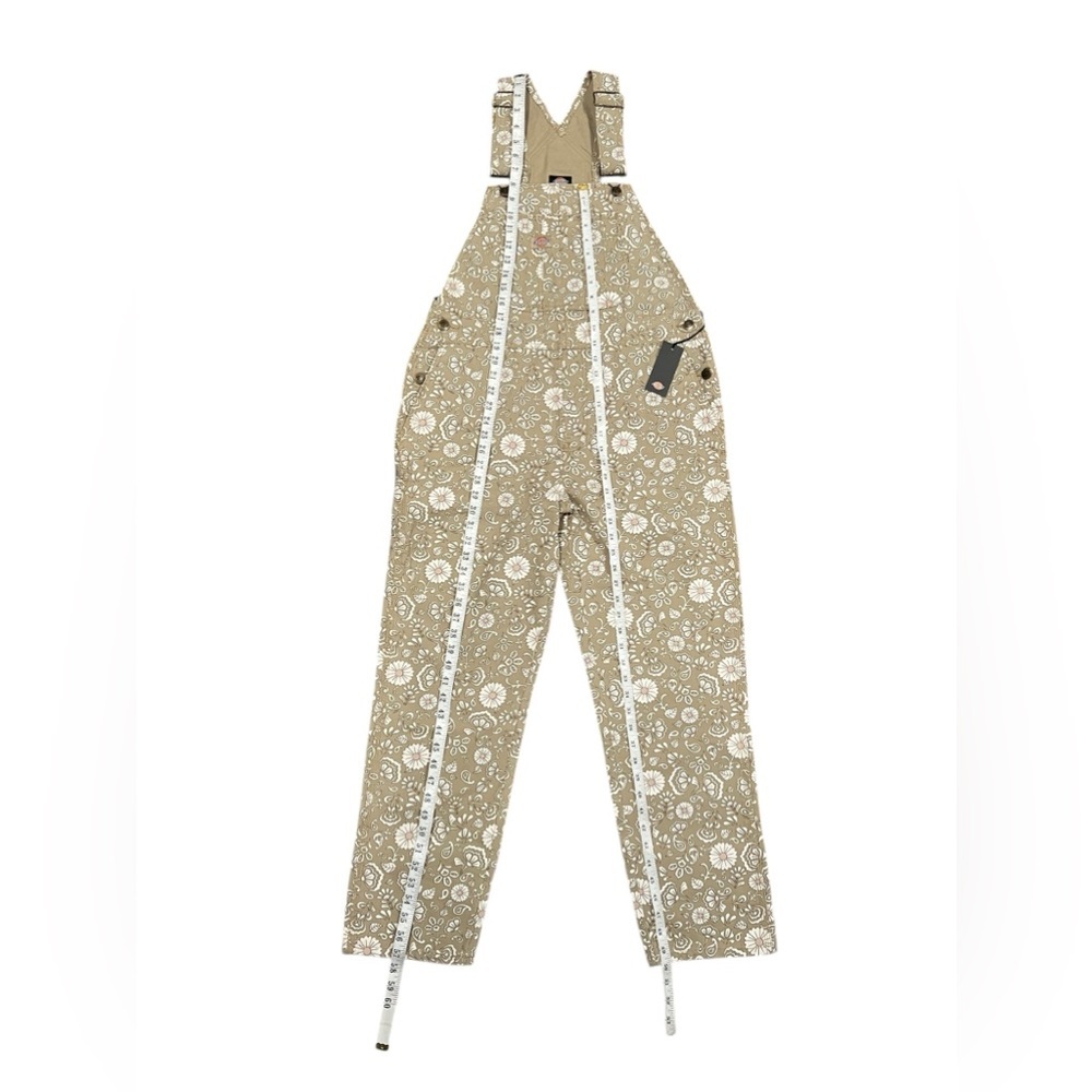 DICKIES overalls Womens Ellis Bohemian floral beige duck canvas Size M - Picture 14 of 16